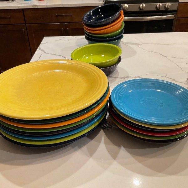 Fiestaware 2nd quality - does shows wear on these pieces but no scratches or chips