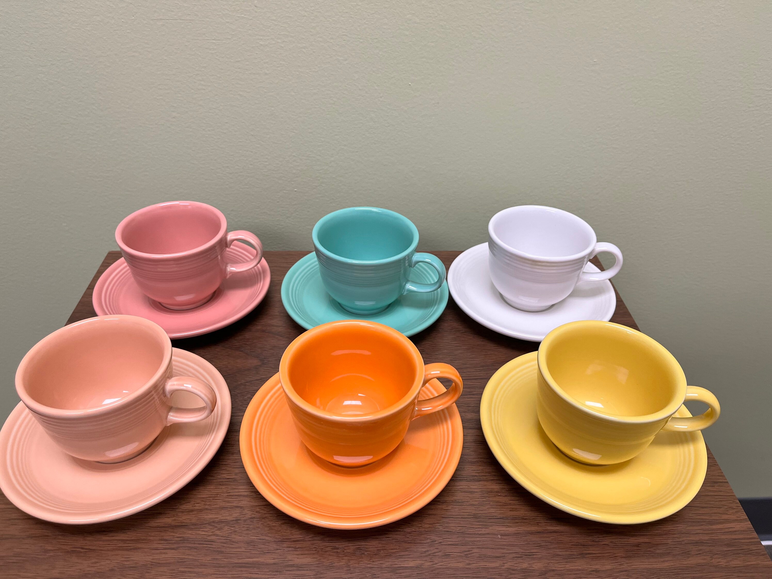 Fiestaware Cup/ Saucers Reclaimed Assorted Colors All Etsy