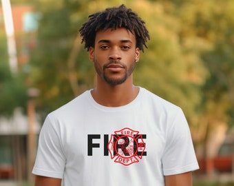 Firefighter Unisex Jersey Short Sleeve Tee | Firefighter Shirt | Men's Graphic Tee | Red Line Shirt | Fire Dad | Firefighter | Fire Chief