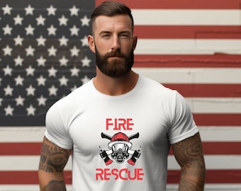 Fire Rescue Unisex Tee |Firefighter Shirt | Men Graphic Tee | Women Graphic Tee | Fire Dad | Firefighter | Fire Chief | Firefighter Gift