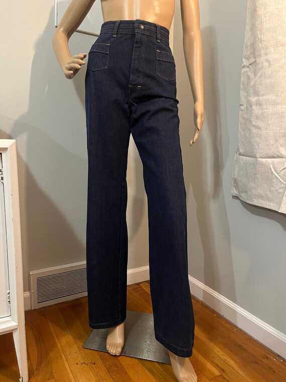 Vintage High Waisted 70s Bell Bottom Jeans - image 1