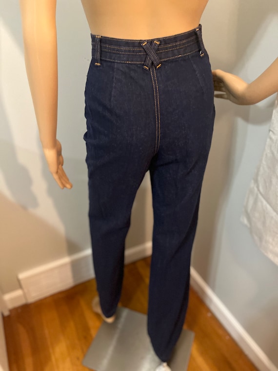 Vintage High Waisted 70s Bell Bottom Jeans - image 3