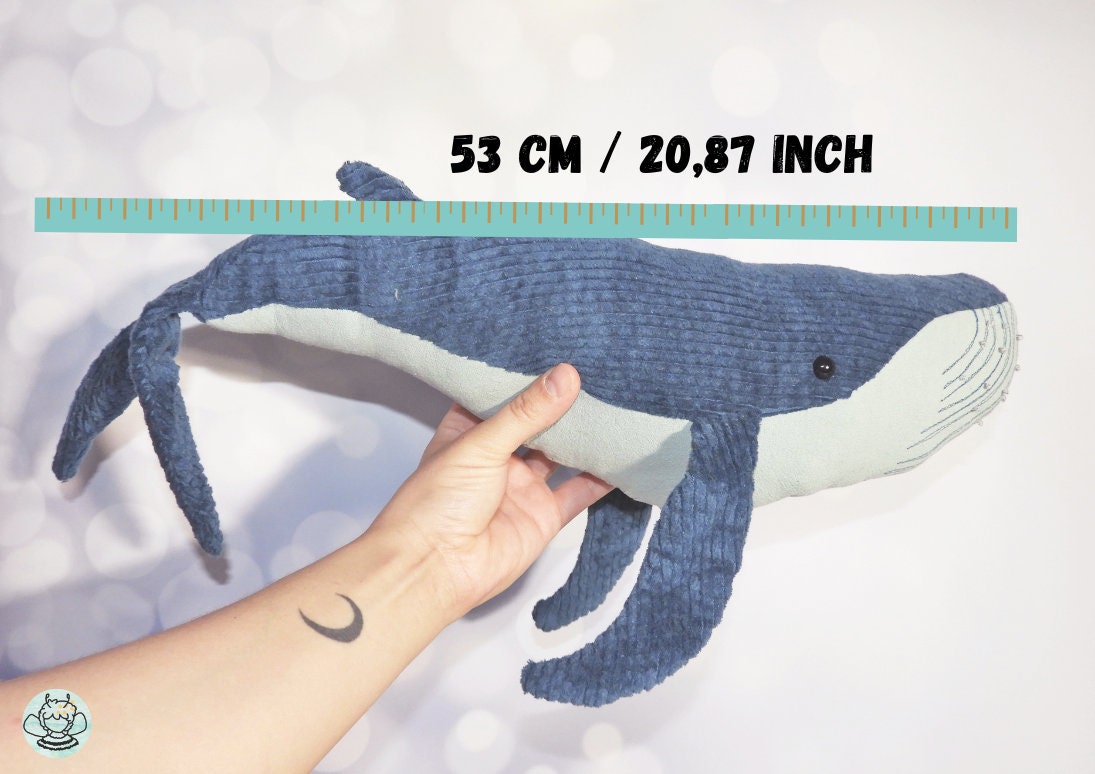 Stuffed Whale Plushie Ocean Animal Handmade Whale Big - Etsy