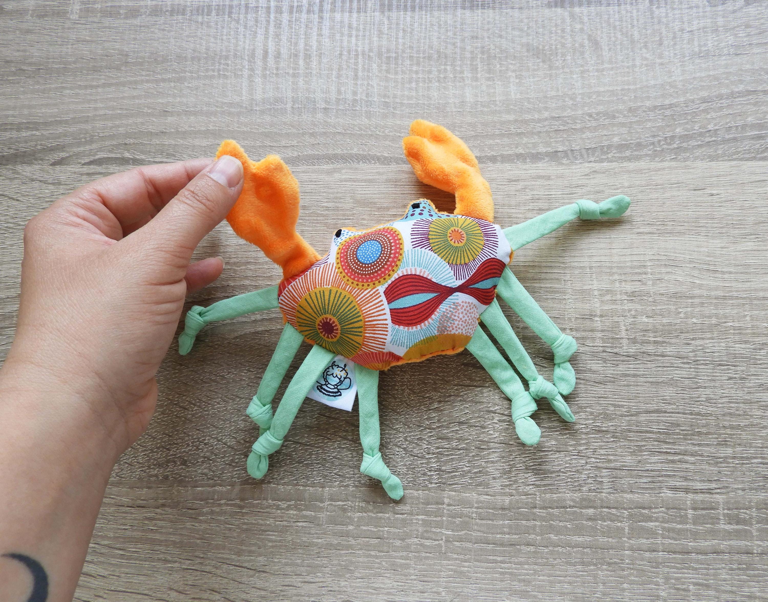 Marionnette à Main Crabe En Peluche Rouge – 34 Cm – Jeu De Rôle Et Développement Social – Enfant