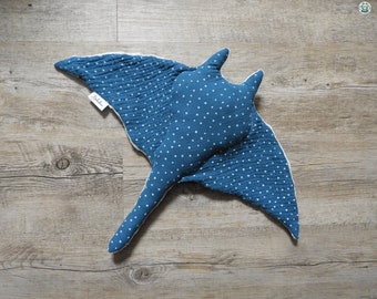 Adorable animal de peluche Manta Ray - Juguete de peluche para niños y coleccionistas - Nombre personalizado del niño