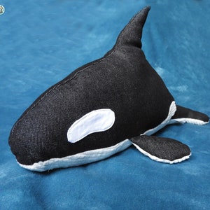 Big Stuffed Orca Toy - Ocean Animal Killer Whale Plushie - Handmade Dolphin for Sea Lovers