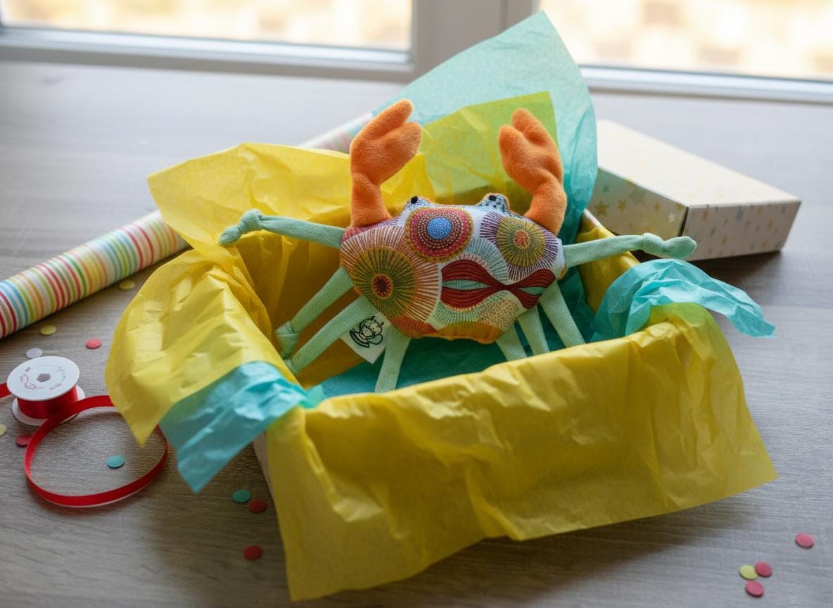 Marionnette à Main Crabe En Peluche Rouge – 34 Cm – Jeu De Rôle Et Développement Social – Enfant