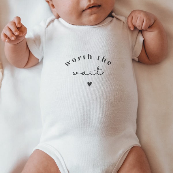 Worth The Wait Baby Vest | Baby Grow, Baby Shower Gift, Baby Girl, Baby Boy, Unisex, New Baby, Pregnancy Announcement, Coming Home Outfit