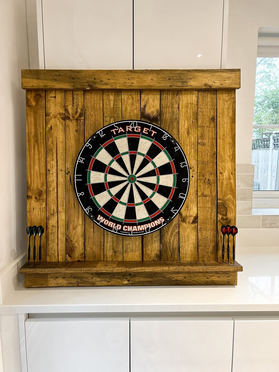 Handmade Wooden Dartboard Surround With Shelf Made From Etsy UK