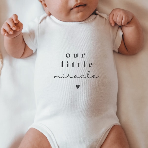 Our Little Miracle Baby Vest | Baby Grow, Baby Shower Gift, Baby Girl, Baby Boy, Unisex, New Baby, Coming Home Outfit,Pregnancy Announcement