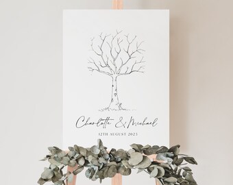 Personalised Finger Print Tree Wedding Guest Book | A3 & A4 Print, Alternative Wedding Guest Book, Wedding Memories, Keepsakes, Sentimental
