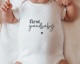 First Grandbaby Baby Vest | Baby Grow, Baby Shower Gift, Baby Girl, Baby Boy, Unisex, New Baby, Pregnancy Announcement,Gift For Grandparents