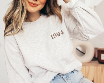 Personalised Birth Year Sweatshirt | Birthday Gift, Gifts For Her, Custom Year, Milestone Birthday Sweatshirt, 90s 80s