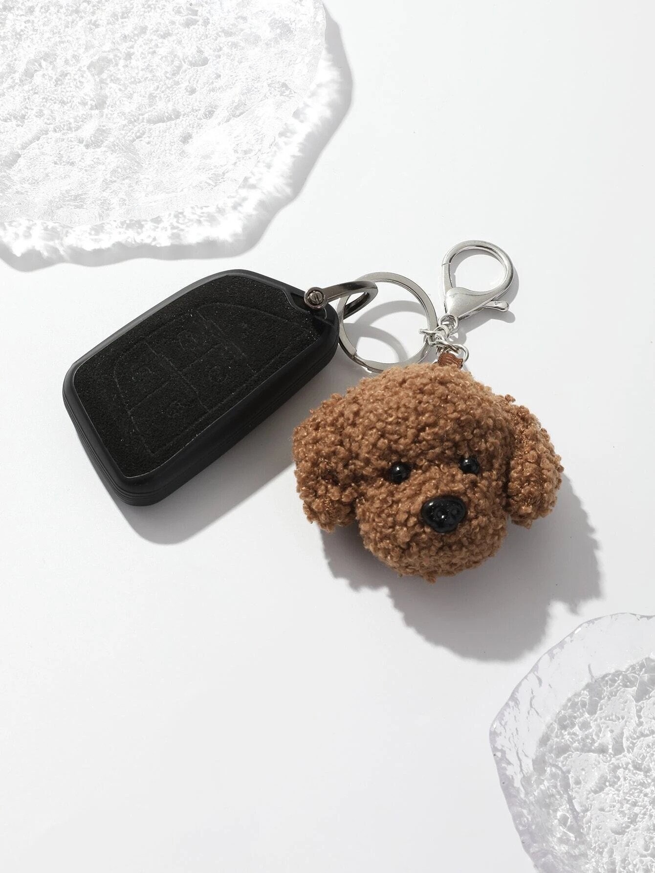 Crocheted Dog Face Keyring Charm Keyring Gift for Her Etsy UK
