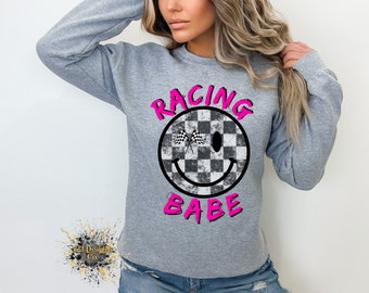 Racing Babe DTF ready to press transfer, Race babe Screen Print transfer, Race DTF transfer, race day transfer