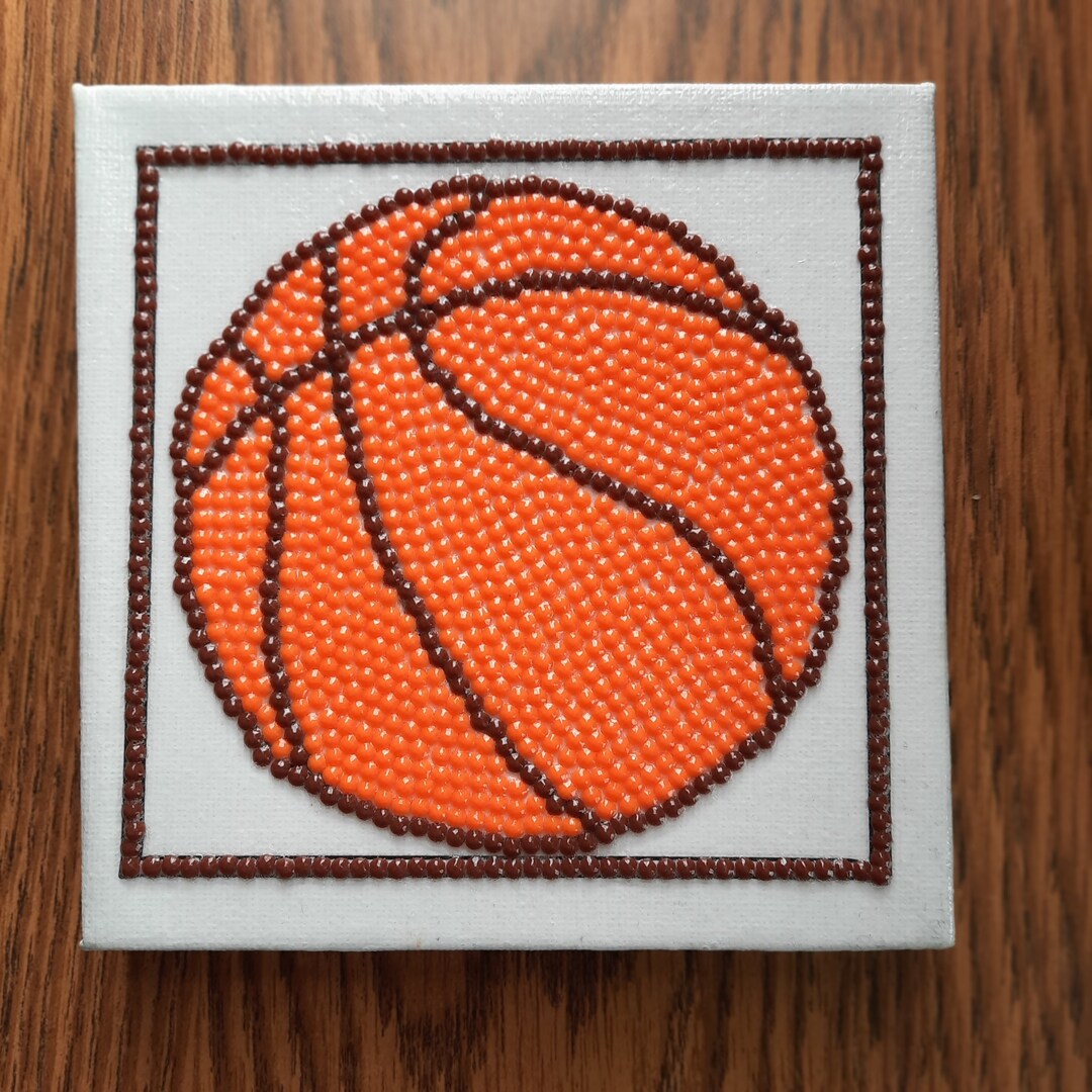 Basketball Wall Decor, Basketball Canvas, Diamond Painted Basketball Etsy