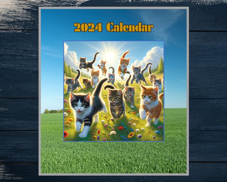 2024 Printable Calendar Cute and Adorable Kittens Kittens Kitten