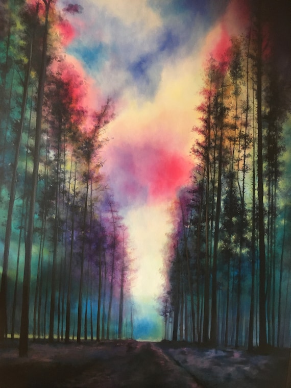 Forest acrylic painting on canvas