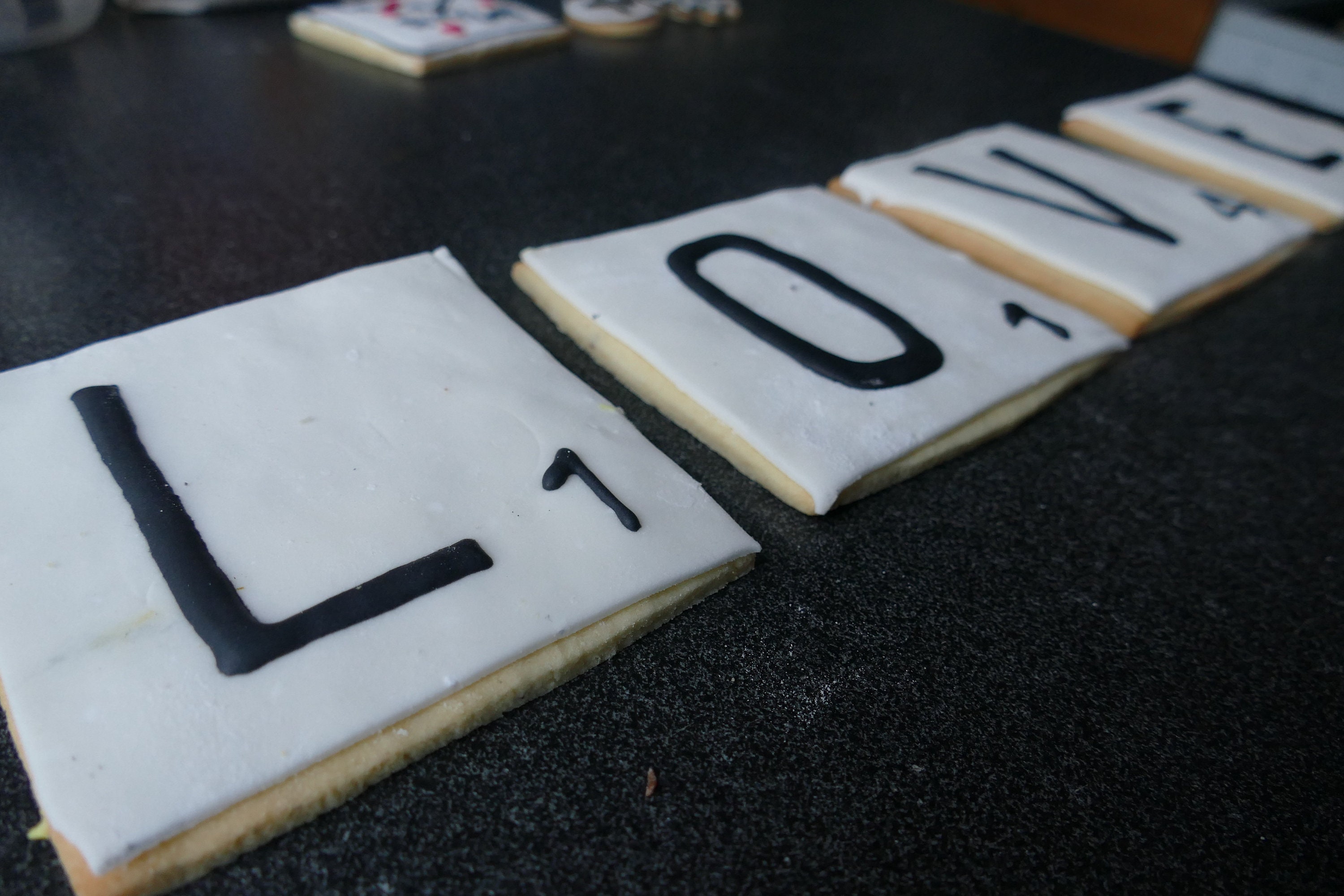 Biscuits Lettre Scrabble Love