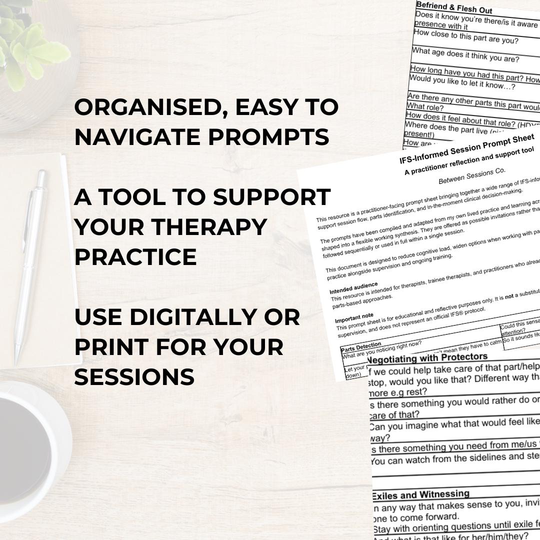 Ifs-informed Session Prompt Sheet for Therapists & Trainees (PDF) - Etsy