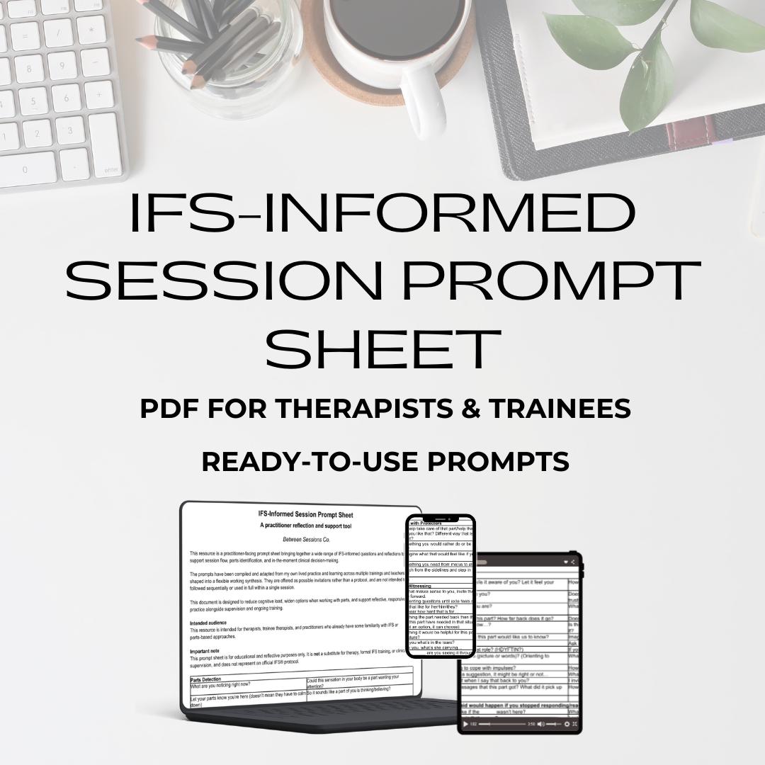 Ifs-informed Session Prompt Sheet for Therapists & Trainees (PDF) - Etsy