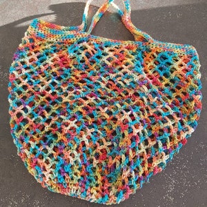 Petit Filet à provisions au crochet en coton