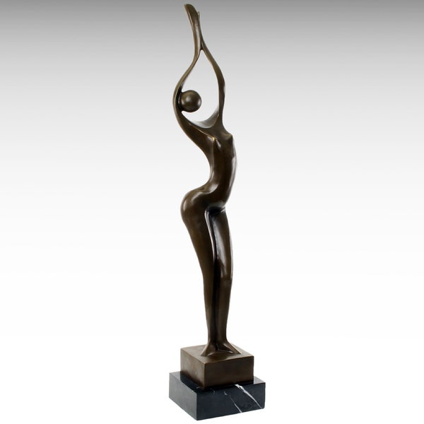 XXL 87cm Floor Bronze Sculpture of Female Body, Large Abstract Sculpture Modern Bronze Statue Modernist Luxury Art Deco Statue Gift Idea