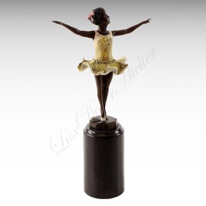 Bronze Ballet Dancer Statue Dancing Girl, Young Dancer on Marble Base ...