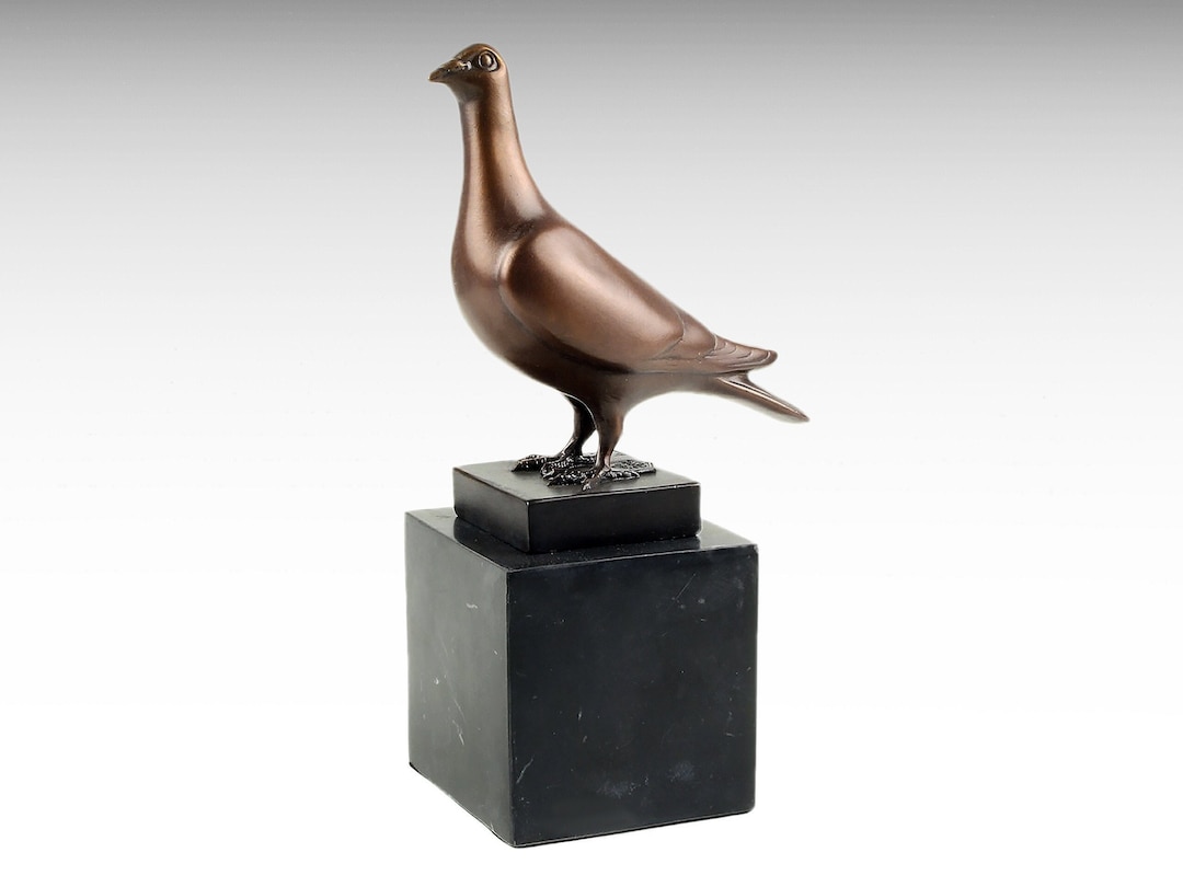 Bronze Pigeon Statue, Animal Art Figurine Peace Pigeon Bird Bronze