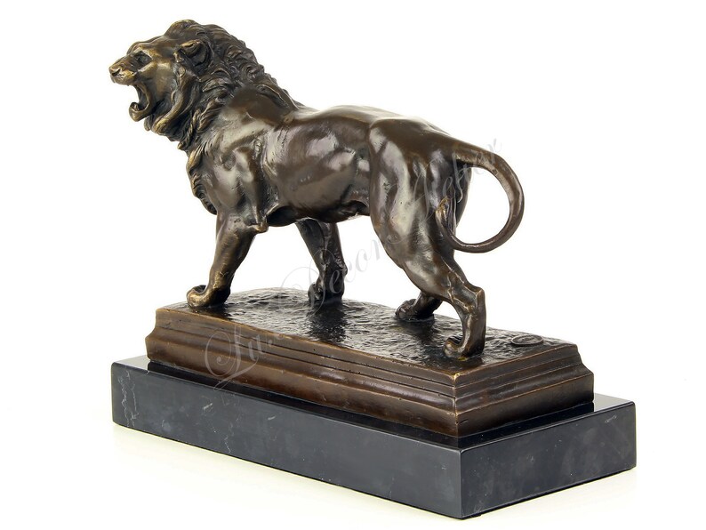 Bronze Lion Sculpture Big Wild Cat Statue Modern Bronze Etsy