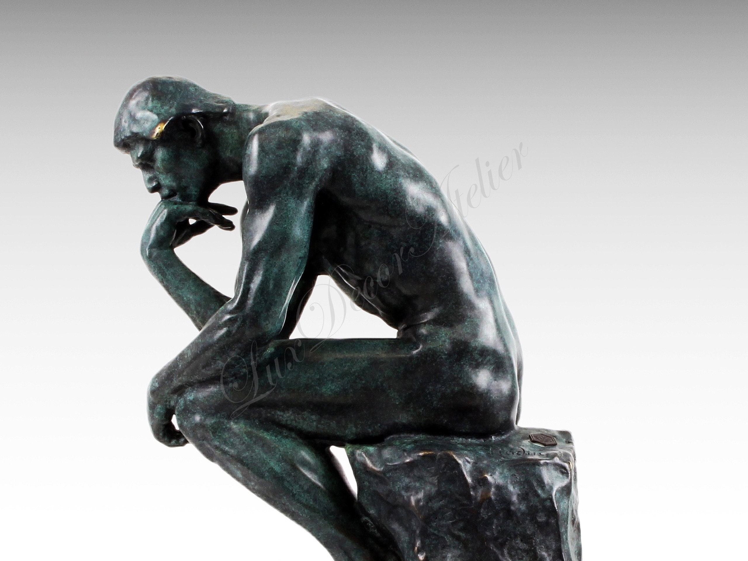 Large the Thinker Bronze Statue Patinated Bronze Sculpture on Etsy