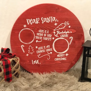 Dear Santa Board. Santa&#39;s Tray. Milk for Santa Board. Cheese Board Personalized. Cutting Board. Custom Cutting Board.