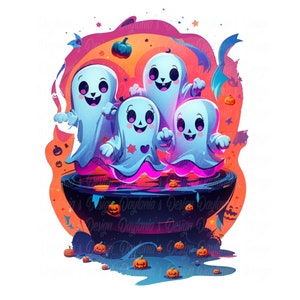 Cute Ghosts - Halloween - PNG Sublimation Design