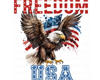 4th of July PNG-Freedom American Eagle-Sublimation PNG Design