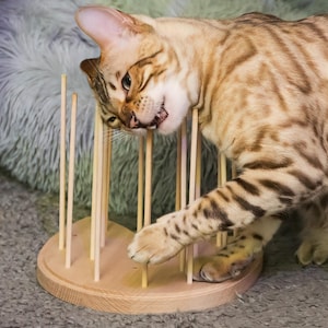 Chew board for cats made of wood, Beaver board, Handmade & customizable, Fumble board