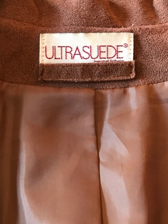 Vintage Ladies Brown Ultrasuede Lined Blazer Jack… - image 5