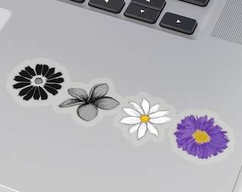 Pegatina de flores asexuales, regalo floral de Ace, calcomanía boho pastel, mes del orgullo sutil, LGBT bonito, botella de agua LGBTQ, linda botella de agua para pareja