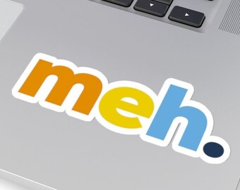 Aroace meh Sticker, Funny Aro Ace Flag Gift, LGBT Laptop Decal, Discreet Aromantic Asexual, Subtle Pride Month, Discreet LGBTQ Present