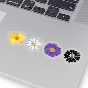 Nonbinary Sticker, NB Pastel Flowers Gift, Non Binary Flag, Boho Decal, Enby Floral Art, Subtle Pride Month, LGBTQ Laptop, LGBT Water Bottle