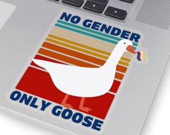 Pegatina no binaria, regalo de calcomanía no binaria, NB No Gender Only Goose, Enby No Pronouns, mes del orgullo sutil, computadora portátil LGBTQ, botella de agua LGBT