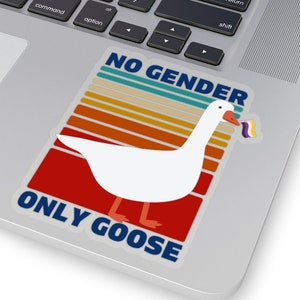 Nonbinary Sticker, Non Binary Decal Gift, NB No Gender Only Goose, Enby No Pronouns, Subtle Pride Month, LGBTQ Laptop, LGBT Water Bottle