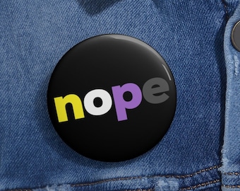 Non Binary Button, Nope Pin Geschenk, Nonbinary Nah Präsent, Enby Transparenz, NB Subtiler Pride Monat, diskretes LGBTQ, LGBT Bewusstseins Präsent