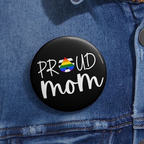 LGBTQ Ally Pin, Proud Mom Button, Mother LGBT Allies Flag Present, Parent LGBTQIA Visibility Gift, Subtle Pride Month, Queer Awareness Week