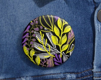 Botón de pin no binario, regalo de arte abstracto de Enby, regalo no binario, linda visibilidad de la bandera de Enby, mes del orgullo LGBTQ sutil, conciencia LGBT queer