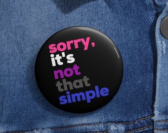 Genderfluid Pin Gift, it's not that simple Button, Gender Fluid Pride Month, Queer Adult Gender Neutral, Non Binary, Nonbinary Present