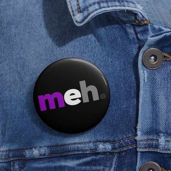 Asexual Pin Button, Funny Ace meh Flag Gift, LGBT Subtle Pride Month, LGBTQ Backpack, Queer Gender Neutral Present, Aroace Visibility