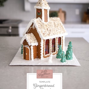 Church gingerbread Template Etsy Church gingerbread Template Etsy