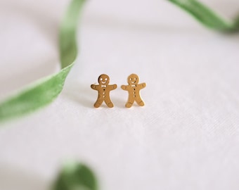 Gingerbread Man Earrings - Cute Christmas Jewelry