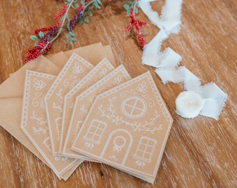 Gingerbread House Greeting Cards - Set of 5
