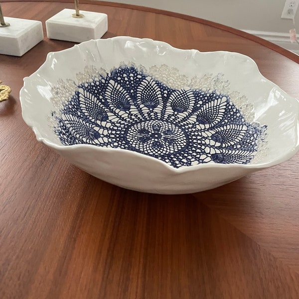 Handmade ceramic mandala design decorative bowl